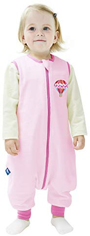 ililmmoe Gigoteuse Unisexe Printemps Automne avec Pieds 1-4 Ans Pyjama, Doublure Coton TOG1.5 Montgolfière Rose/L