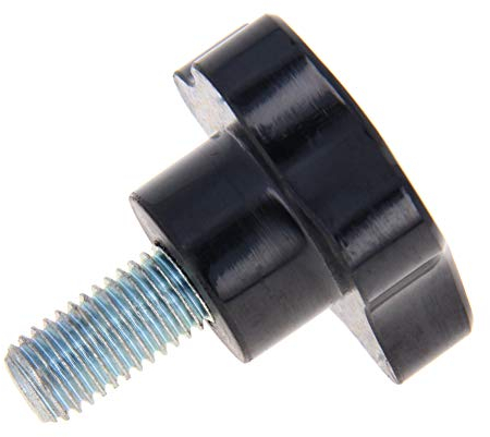 Othmro Fünf-Sternkopfschraube, 1 Stück, M12, schwarz, 50 mm x 25 mm, Griff, Bakelit, verzinkt, männliche Schraube, Klemmknauf, Gewinde, Rändelschraube, Werkzeugzubehör