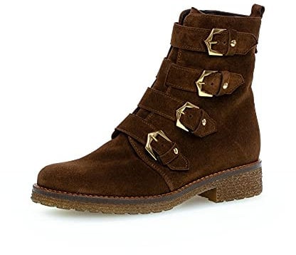 Gabor Donna Stivaletti, Signora Stivali da Biker,Soletta Removibile,Stivale Biker,Boots,Marrone (Whisky(Flaus/Gold)),38 EU / 5 UK