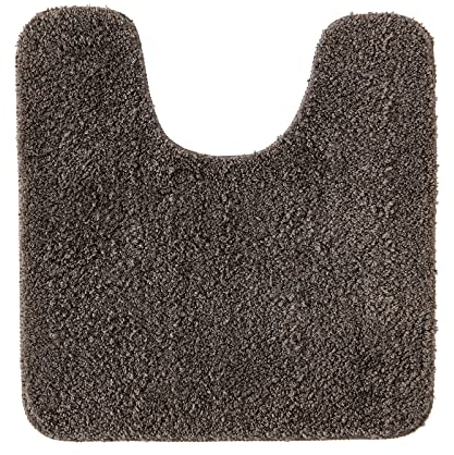 MIULEE Badematte WC Vorleger Badteppich Fußmatte Flur 1 Stück U Förmige Deko Matte Badteppiche Dekoration rutschfest Saugfähig für Wohnzimmer Badezimmer Toilett WC 45x45cm Braun