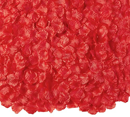REDSTAR 1000pcs Valentines Red Rose Petals - Artificial Flower Silk Petals for Valentine's Day, Proposals, Engagements, Weddings, Celebrations or Honeymoons, Romantic Decoration, Fake Confetti Petals