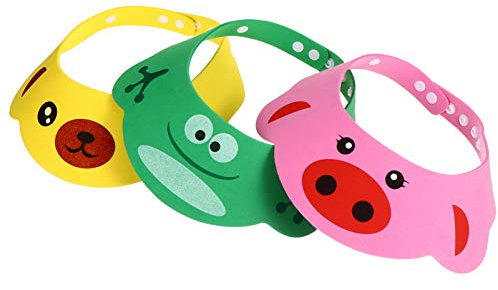 3Pcs Baby Sicher Shampoo Dusche Bade Kappe Frosch B?r Form Einstellbare Schutz Bade Schirmmütze Halten Die Wasser aus Ihren Augen& Gesicht