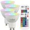 Luminea GU10-Beleuchtung: 4er-Set LED-Spots GU10, RGBW, 4,8 W, 400 lm, dimmbar (GU-10-LED RGB, RGB, Fernbedienungen)