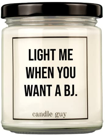 candle guy Duftkerze | Light me when you want a BJ. | Handgemacht aus 100% Sojawachs | 70 Stunden Brenndauer