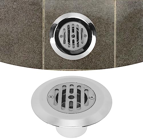 banapoy Siphon de Sol de Piscine, Drain d'eau de Piscine en Acier Inoxydable de 1,5 Po, Couvercle D'entrée d'eau de Piscine à Débit d'eau Réglable Compatible avec Les Piscines, Les Spas
