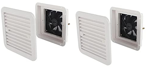 TAMOSH 2 rejillas de ventilación silenciosas de 12 V con ventilador para caravana, remolque, caravana, aire lateral fuerte