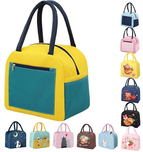 WYSUMMER Lunch-Tasche, isolierte Tragetasche für Damen, isolierte Lunchbox, Kühltasche, wasserabweisend, Lunch-Organizer für Kinder und Studenten, Reisen, Picknick, Schule (gelb)