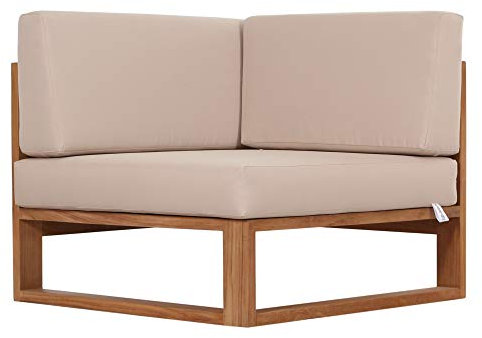 Teako Design Outdoor Eckteil Ecksofa Molveno aus Teak, Gartensofa Holz, FLEGT-Lizenziertes Teakholz, Wetterbeständige Gartenmöbel, Hochwertige Gartenausstattung, Möbel für Terrasse