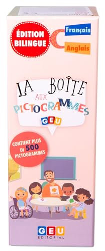 Jeux Educatif - Pictogrammes pour l'Autisme - Étui avec Plus de 400 Cartes Éducatives Plastifiées et Classées en 16 Catégories de Vocabulaire Visuel (Bilingue Français/Anglais - 500 Pictogrammes)