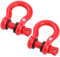 KATSU Tools Lot de 2 manilles de remorquage avec anneau en D de 7/8 po, 6,5 tonnes, pour treuil à sangle de remorquage, récupération de véhicule tout-terrain 4x4, rouge