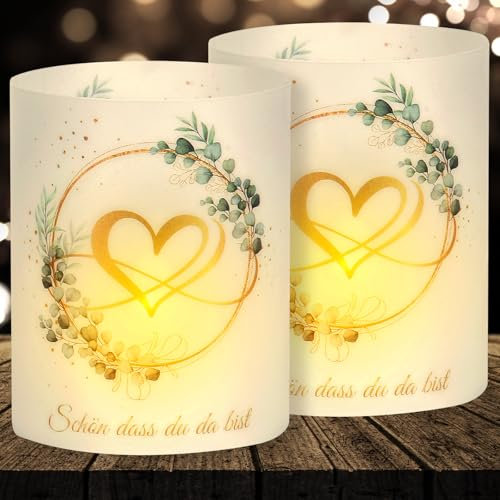 16 Windlicht Tischdeko Hochzeit, Hochzeitsdeko Tisch Teelichter Deko, Windlichter Tischdeko Liebe, Jubiläum Windlicht Goldene Hochzeit Deko, Geeignet für Teelichter oder Kerzen