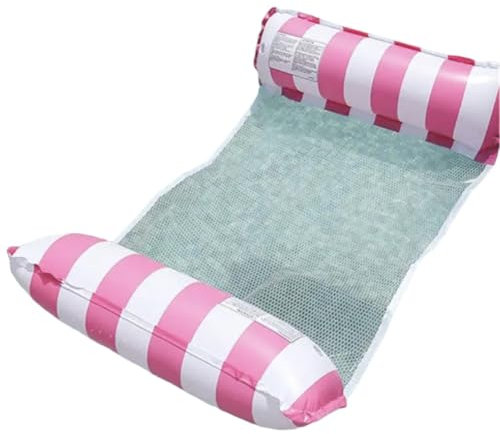 Aufblasbare Pool-Hängematte/Rosa Pool Float/Pool Aufblasbare für Erwachsene, 4 in 1 Schwimmbad Schwimmer Hängematte/Pool Spielzeug/Wasser Hängematte - Sessel - Sitz - Schwimmendes Bett