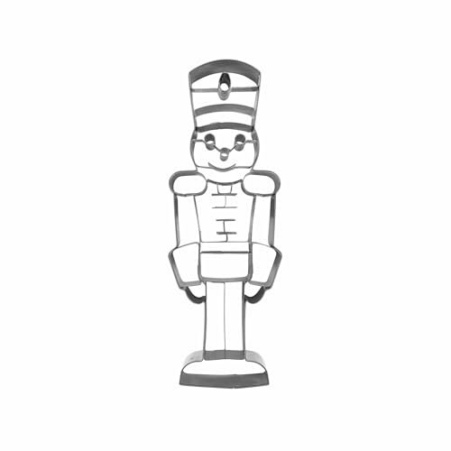 Zenker Christmas Cookie Cutter, Large Nutcracker, Toy Soldier Cookie Cutter, Biscuit Cutter for Baking, Detailed Nutcracker Pastry Cutter, Stainless Steel, Silver, 18.4x6.4x2.5cm