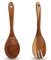 JWTRSVTY 2 PCS Cubiertos De Ensalada Madera, Cubiertos De Madera Servir Ensalada, Tenedor y Cuchara De Madera Mango Largo, Natural Madera De Teca Ensalada Cubiertos para Ensalada, Pasta, Fruta
