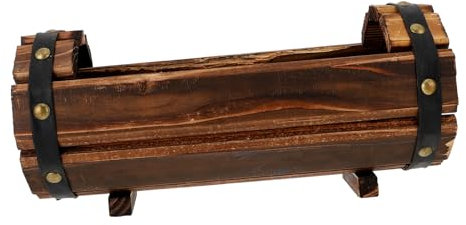 Yardwe Holz Blumenkasten Für Draußen Retro-blumentopf Aus Robustem Holz Balkon-blumentopf Mit Aufbewahrungsständer Wasserdichter Pflanzentopf Aus Massivholz