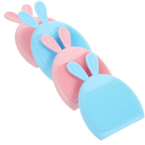 Silikon Gesichtsreinigungsbürste -pack für Sanfte Massage | Gesichtsreinigung zu Hause der Tasche, Geeignet für Haut und Mitesser, 4 Stück