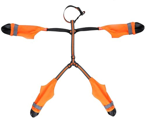 Generisch 2025 Orange Fuß reflektierendes Design Hundestiefel Leggings Hundestiefel rutschfeste Hundeschuhe Haustierschutz für kleine mittelgroße Hunde Schmutzabweisende Hundestiefel zum (Orange, L)