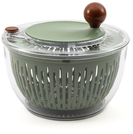 Hanseküche Salatschleuder aus Kunststoff – Schleudern, Servieren & Aufbewahren – BPA-frei, 4,5 Liter Fassungsvermögen mit leichtgängigem Kurbelantrieb (24,5 x 21 cm)