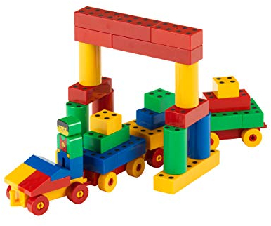 Theo Klein 656 Manetico Kreativ-Set | 85 Verschiedene Bunte Magnet-Bausteine | 10 Karten mit Bauanleitungen | Motorikspielzeug | Spielzeug für Kinder ab 1 Jahr