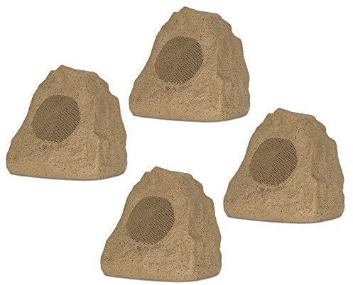 Theater Solutions 4R4S - Juego de 4 altavoces de piedra arenisca para exteriores (1000 W)