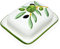 Lashuma Handgemachte Butterdose aus Italienischer Keramik im Olivendesign, Butterschale Größe 18 x 14 cm