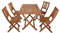 SAM 5tlg. Gartengruppe Callao, 1x Tisch 120x70 cm + 4X Klappstuhl Blossom, Balkon-Set, Akazien-Holz