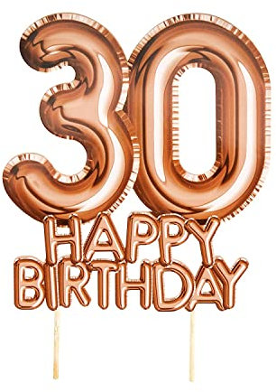 Neviti- Glitz & Glamour-Cake Topper-Rose Gold-Age 30 Décoration pour gâteau, 773550