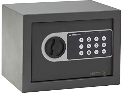 ARREGUI Premier 16501-S0 Caja Fuerte de Acero con Cerradura Electrónica, Caja de Seguridad para Casa y Hogar, Teclado con Código Programable, con Llave de Emergencia, 17 x 23 x 17 cm, 4 L