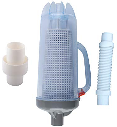Langlebige, universelle große Inline-Pool-Laubkanister mit Netzkorb für Hayward, Zodiac Baracuda, Pentair Pool und Spa Cleaner mit AXV092 3,8 cm Poolsauger & Vakuumschlauch-Adapter (aktualisiert)
