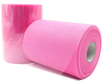 JZK Rosa Tüllstoff 15 cm x 91m Tüll Rolle für Tutu Ballettrock Hochzeit Tischedeko Dekoration Party Crafts Geschenk Bogen Tüllband