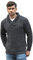 Soft Irish Cable Knit Shawl Collar Jumper Grey
