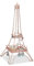 Relaxdays Schmuckständer Eiffelturm, Ketten, Ringe & Armbänder, Schmuckaufbewahrung Metall, HBT 47x21x21 cm, roségold