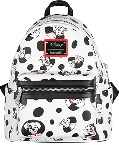 Loungefly Disney 101 Dalmatians Spots and Pups Lucky Penny Patch Allover Print Mini Backpack