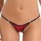 ranrann Micro String Femme Sexy Erotique Métallique Brillant Tanga Doré Slip Mini Bikini Ficelle Thong T-Back G-String Underwear Rouge Taille Unique