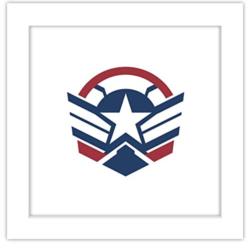 Trends International Gallery Pops Marvel The Falcon and The Winter Soldier – Icon Wall Art Wandposter, 30,5 x 30,5 cm, Weiß gerahmt
