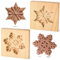 Geschnitzte Holz-Keksform, Backprägung, Kekse, Stempel, Ausstechform, lustige 3D-Schneeflocke, Keksform, Holz, Schneeflocke, Keksform für Weihnachten, Küche, DIY-Backwerkzeuge (Schneeflocken)