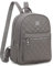 Myhozee Rucksack Damen Leder PU Daypack Klein Elegant Rucksack Tagesrucksack für Mädchen，Grey