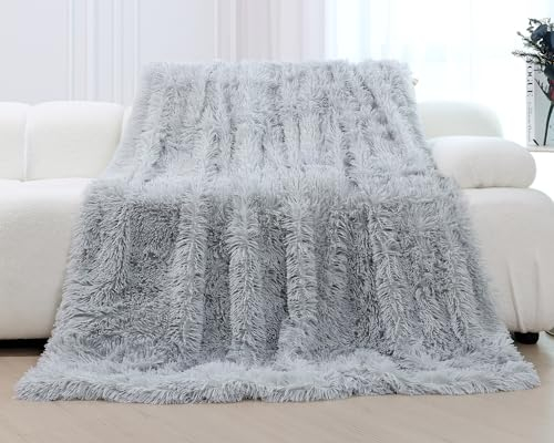 KANKAEU Kuscheldecke Flauschig 160×200 cm, Super Weich & Warme Decke, Silber-Grau Kuscheldecke, Hochwertige Wohndecke, Fleecedecke, Sofadecke, Tagesdecken, Couchdecke