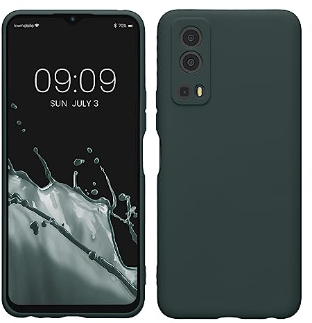 kwmobile Slim Case kompatibel mit Vivo Y72 5G / Y52 5G Hülle - Handyhülle aus Silikon in Dunkler Schiefer