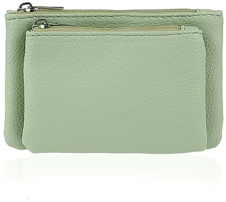 simarro Porte-monnaie 2 en 1 amovible en cuir synthétique souple de couleur unie avec fermeture éclair pour femme - Poche pour pièces de monnaie, carte de crédit, carte d'identité, clé, casque, rouge