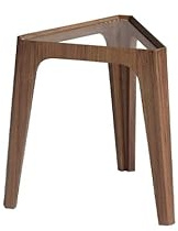 Angel Cerdá - Dreieckiger Ecktisch aus gehärtetem Glas und Walnussholz - Modernes und kompaktes Design für Wohnzimmer, Schlafzimmer oder Lesebereich - 45 x 39 x 42 cm