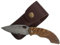 Tungyi Damaskus Stahl Falten Taschenmesser, 2.9 Sharp Edge Klinge Messer mit Lederscheide, kleines Messer perfekt für jede Gelegenheit, Geburtstag, Jubiläum, Hochzeit, Geschenk (3.6 Ram Horn Handle)