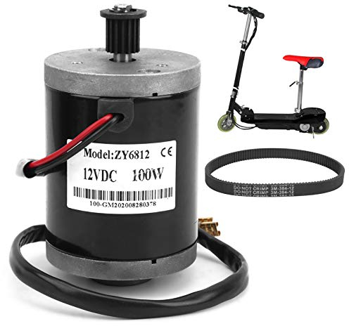 12V 100W Bürstenmotor, Hochgeschwindigkeits-Scooter-Bürstenmotor, Elektromotor mit 384 Riemenscheibe, für Elektrofahrrad, Roller, E-Bike