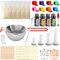 UCAMP Kerzen Selber Machen Set,Kerzenherstellung Kit,8 Kerzenfarbe,400ml Schmelztopf und 2 Dochthalter aus Metall,200 Kerzen Aufkleber,2 Tulpenformen Schimmel,Dochthalter,Sojawachs