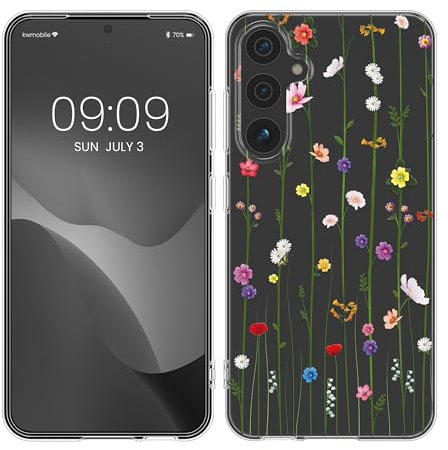 kwmobile Custodia Compatibile con Samsung Galaxy A54 5G - Cover Silicone TPU - Protezione Back Case - Esplosione Primaverile multicolore/trasparente
