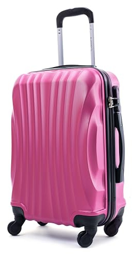 R.Leone Ryanair 55x40x20 cm Valigia Trolley Bagaglio a mano 4 Ruote rimovibile Ultraleggero in ABS Autonomo 20373N (Rosa Chiaro, Valigia 55X40X20cm)