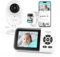 Simyke Intelligenter Babyphone mit Kamera und Audio, Dual-Modus, WiFi-Ein-/Ausschalter, 7,1 cm (2,8 Zoll) Display, App, 1080p Kamera, 1500 Fuß Reichweite