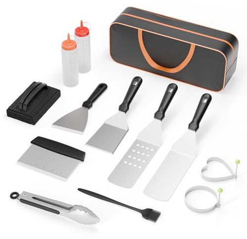 Grillzubehör Kit, Flat Top Grill Zubehör Set für Blackstone und Camp Chef, Grillspatel Set
