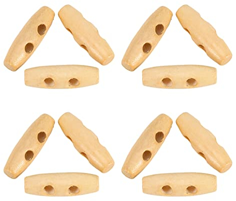 Emoshayoga Kleiderknöpfe aus Holz, 2 Löcher, Knebelknöpfe, 50 Stück/Lot, 30 mm, Horn-Knöpfe, zum Nähen und Stricken