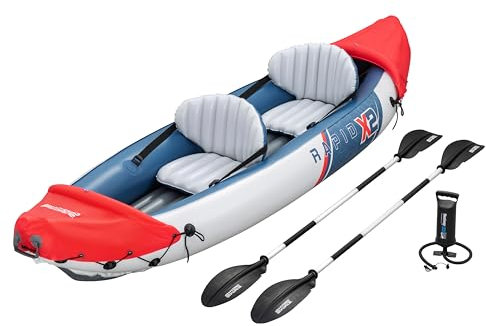 Bestway Hydro-Force 2 Person Inflatable Kayak Set with Aluminium Oars and Hand Pump, 2 Man Kayak